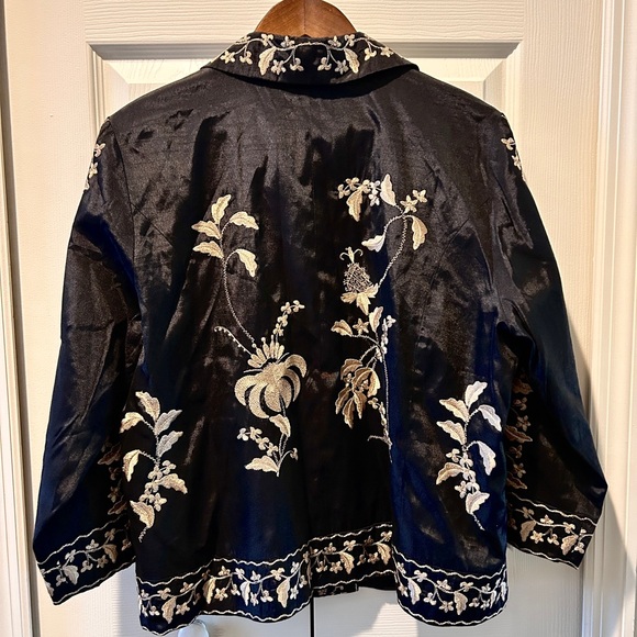 Size-L Whispers of Light Closet /Victor Costa Rare Embroidered Statement Jacket - Picture 13 of 16